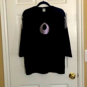 Black cold shoulder shirt